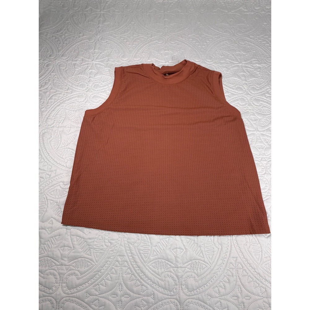 Calia Womens Mesh Muscle Tank Top Burnt Orange Rust Workout Gym Shirt Size M